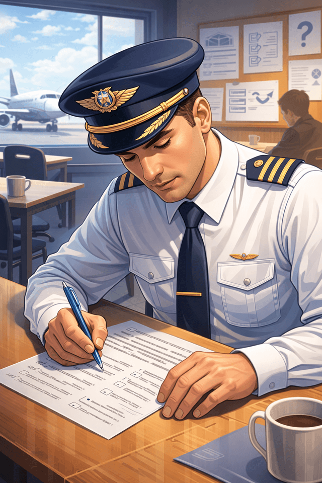 Student pilot studying